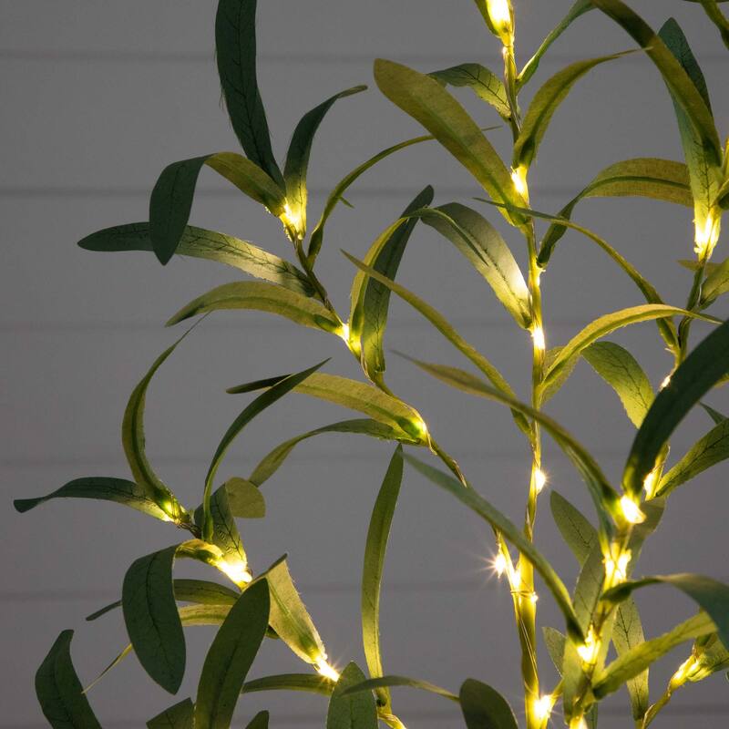 Pre-Lit Battery Operated Olive Artificial Tree - 2' - Warm White LED Lights
