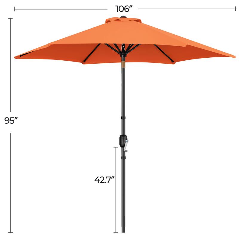 Yaheetech 9ft Patio Umbrella 8 Ribs with Push Button Tilt and Crank