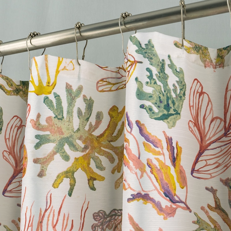 Cedar Flowers Palms Seashells Shower Curtain Collection