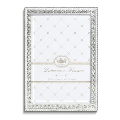 Curata Sarah Silver-Tone Beaded and Crystal 4x6 Photo Frame
