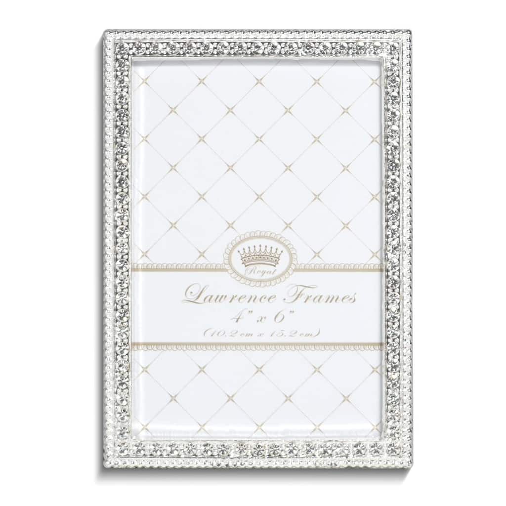 Curata Sarah Silver-Tone Beaded and Crystal 4x6 Photo Frame