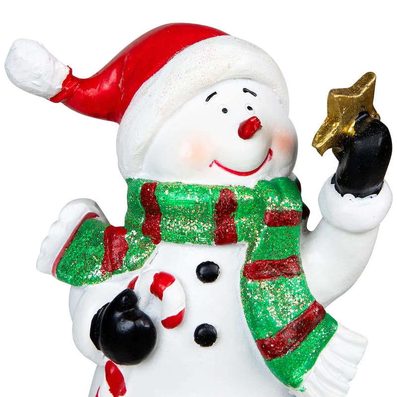 Glittered Snowman Christmas Stocking Holders - 5.75" - Set of 2