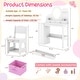 preview thumbnail 13 of 18, Costway Kids Vanity with Lights, 2 Drawers & 2-Tier Bookshelf, 3 Hooks - See Details