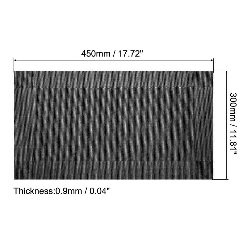 Place Mats 450x300mm 2pcs PVC Table Washable Woven Placemat Black Gray - Black Gray
