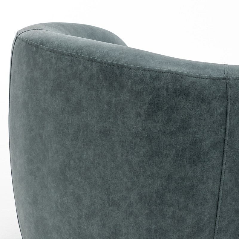 SEYNAR Modern Glam PU Leather 360 Degree Swivel Accent Armchair Set of 2