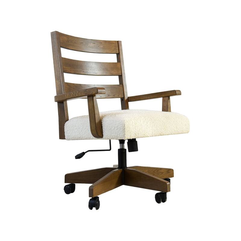 Colonial Upholstered Solid Oak Game Chair, Weathered Chestnut