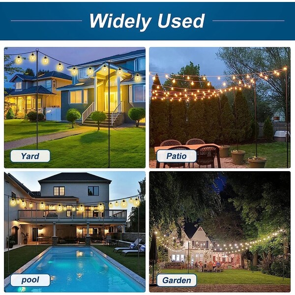 WaLensee 9.4 FT String Light Poles with Hook for Hanging String Lights for Garden Party Patio Christmas Wedding On Sale Bed Bath Beyond 37458208