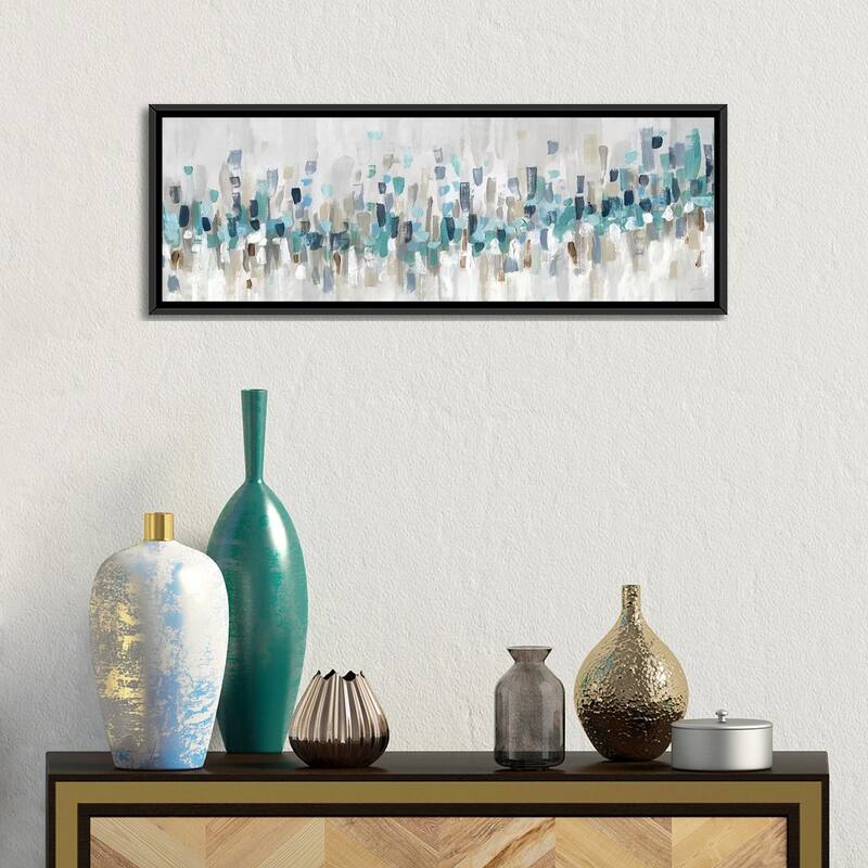 iCanvas "Blue Staccato" by Katrina Craven Framed Canvas Print