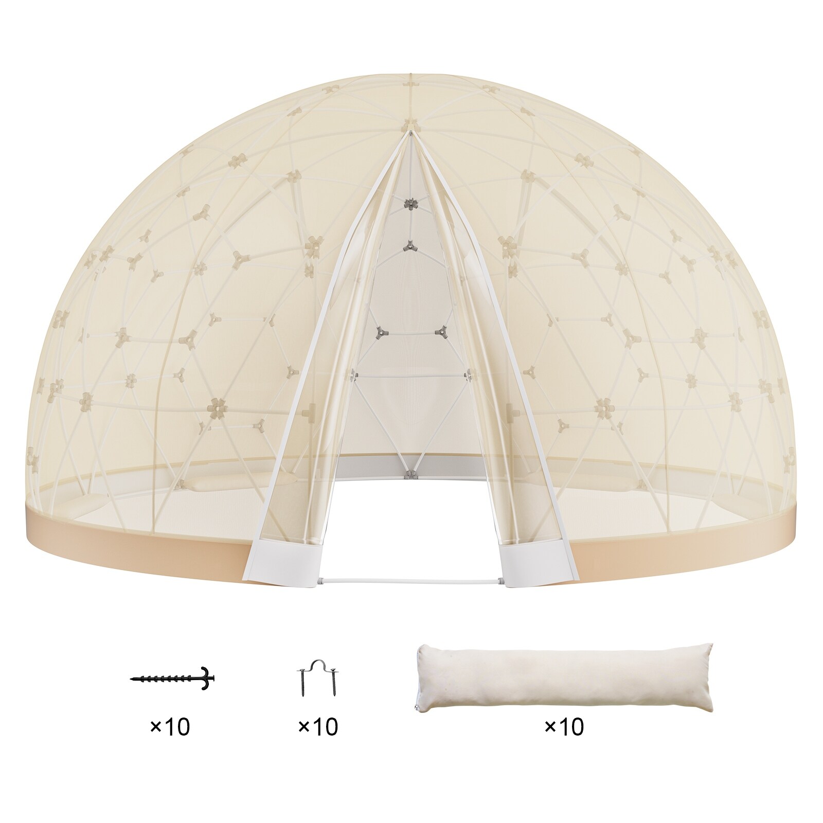 Dome Bubble Tent, Double Cover Outdoor Geodesic House Shelter for