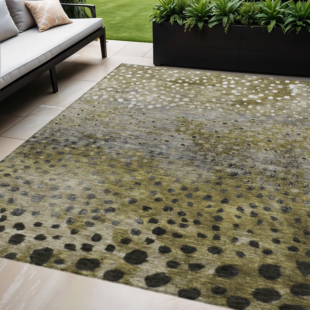 HomeRoots Abstract Transitional Rectangle Outdoor Rug
