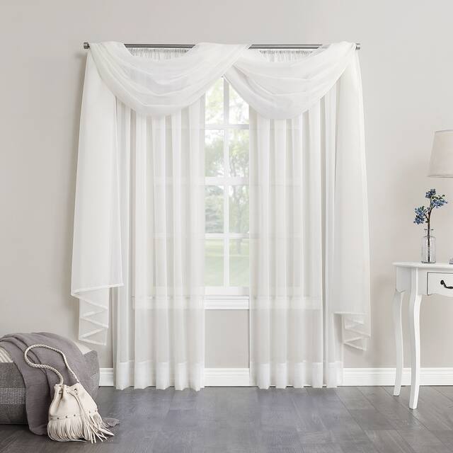 No. 918 Emily Voile Sheer Rod Pocket Curtain Panel, Single Panel
