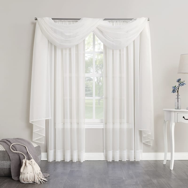 No. 918 Emily Voile Sheer Rod Pocket Curtain Panel, Single Panel