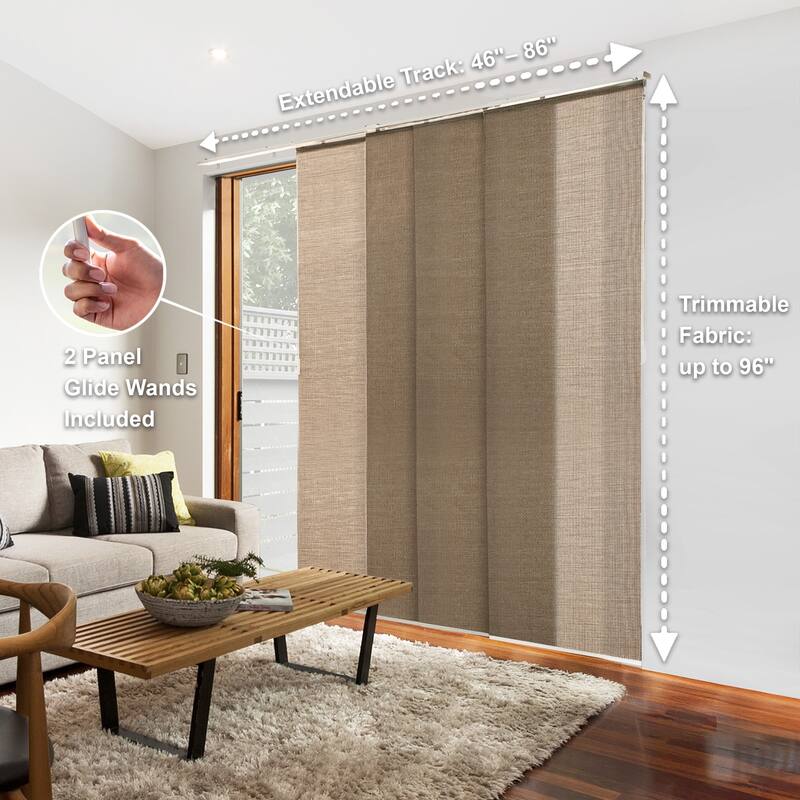 CHICOLOGY Adjustable Sliding Panels, 4-Rail Track, Light Filtering