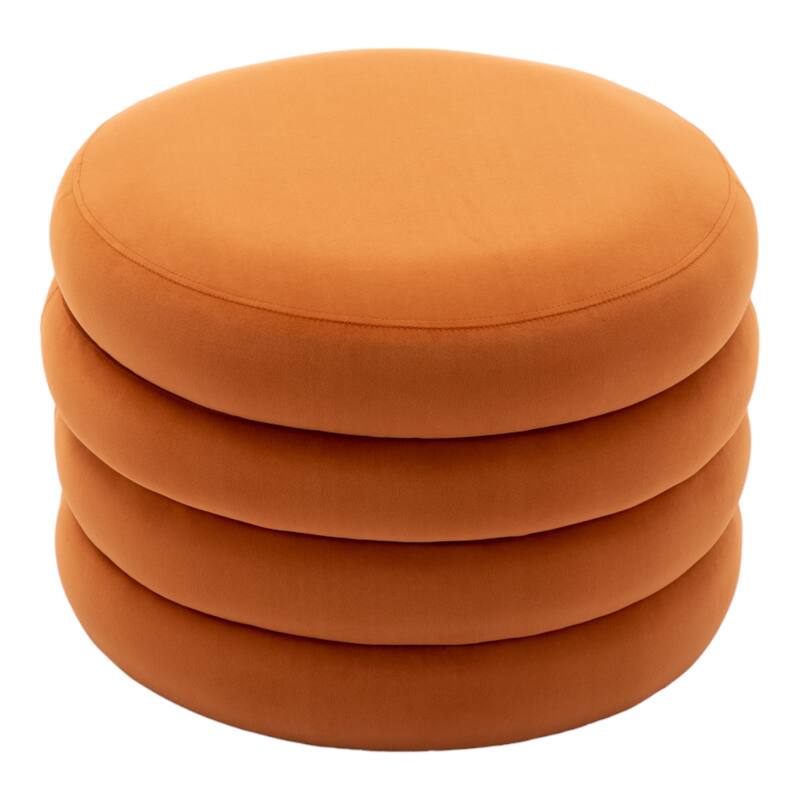 24'' L Upholstered Round Storage Ottoman Footstool