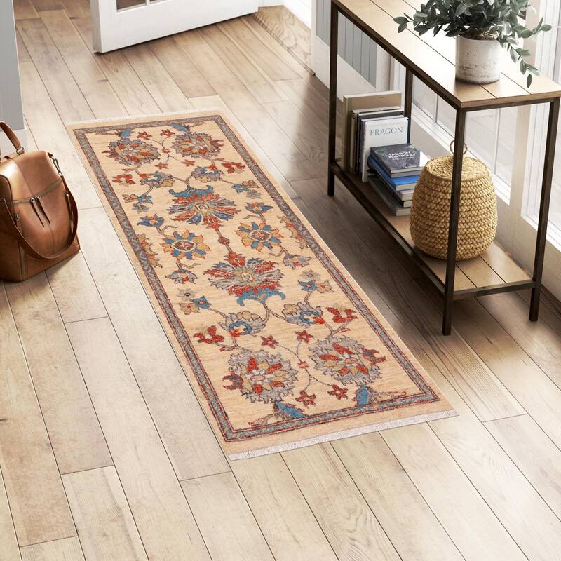 Classic Ziegler Ulises Beige Rust Hand-Knotted Wool Runner - 2'1'' x 4'9''