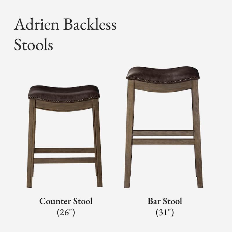 Maven Lane 31" Adrien Saddle Kitchen Bar Height Stool - N/A
