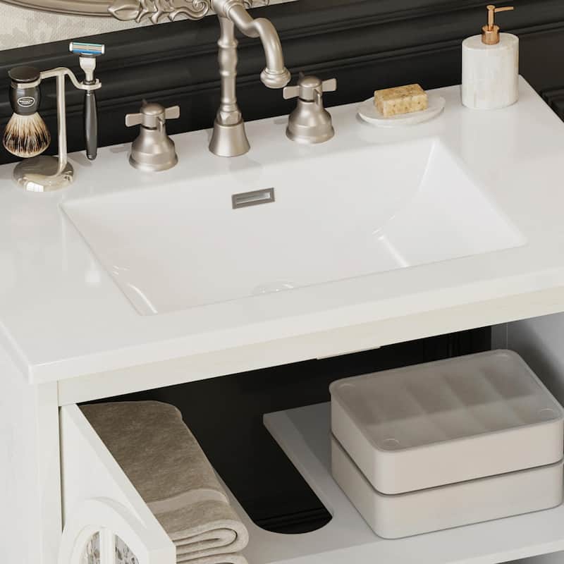 31" Farmhouse Bathroom Vanity with Ceramic Sink