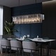 preview thumbnail 14 of 26, 47 in. Smoked Gray and Black Modern Contemporary Crystal Chandelier 2-Tier Linear Kitchen Island Pendant Light for Dining Room