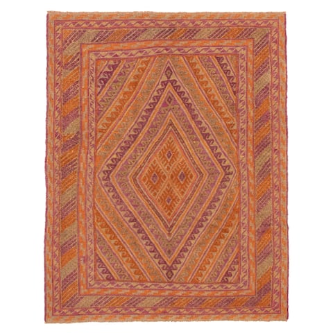 ECARPETGALLERY Hand-knotted Tajik Caucasian Khaki Wool Rug - 4'9 x 6'1