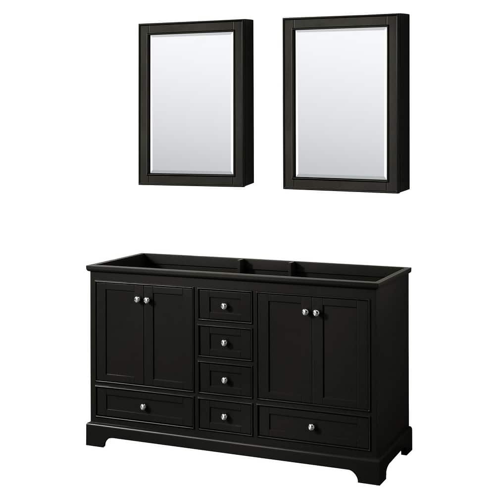 Wyndham Collection Deborah 59-1/4" Free Standing Double Wood Vanity