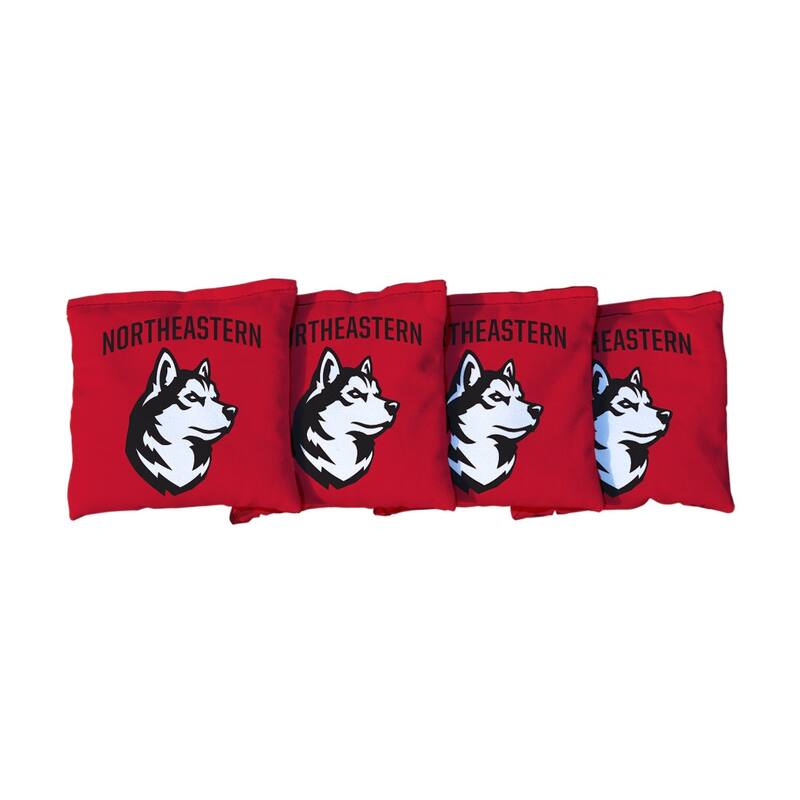 Northeastern University NU Huskies Red Cornhole Bags - All-Weather Resin Filled