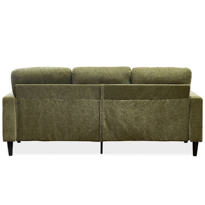 Contemporary Chenille L-Shape Sofa with Storage Chaise for Living Room, Apartment, Office