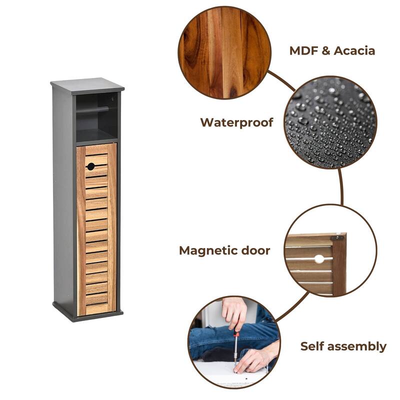 Toilet Paper Storage Cabinet with Dispenser Toilet Organizer - 7.2'L x 7.2"W x 29.9"H