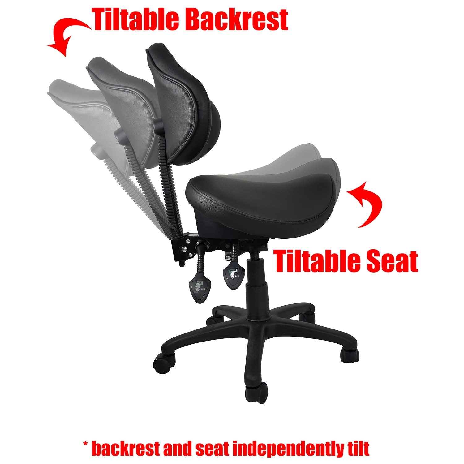 Shop 2xhome Ergonomic Adjustable Tilt Saddle Stool Chair With Back
