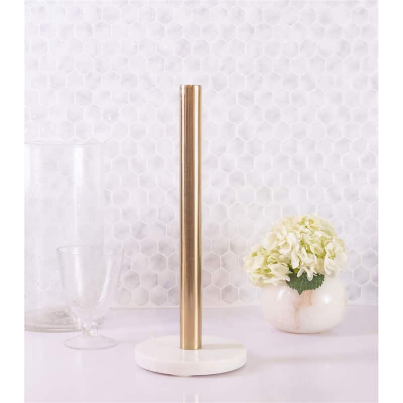 White Marble Paper Towel Holder