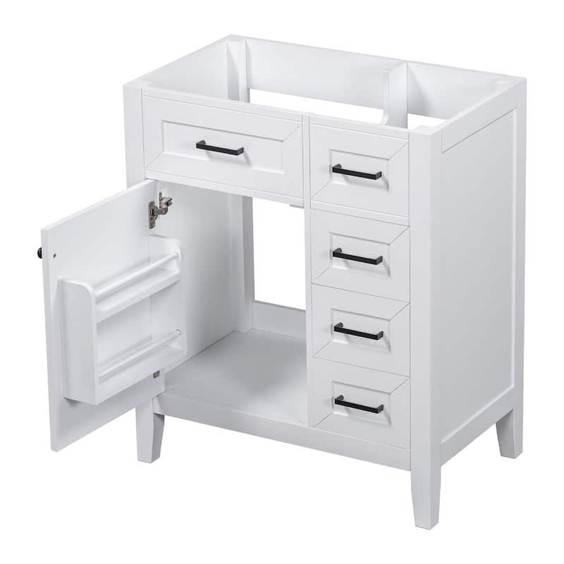 30" Solid Bathroom Vanity with Sink Set, Bathroom Cabinet with Drawers