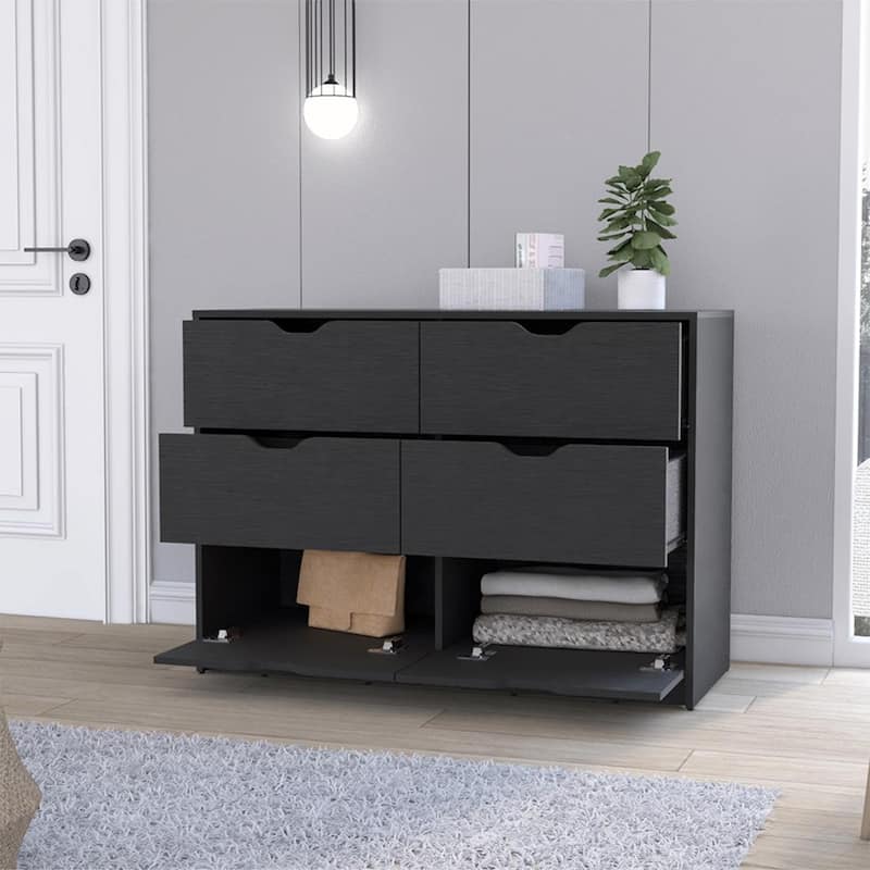 42 Inch Dresser with 4 Drawers for Bedroom Storage and Organization