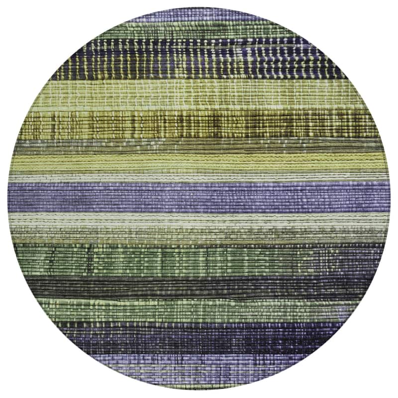 HomeRoots Striped Transitional Rectangle Outdoor Rug