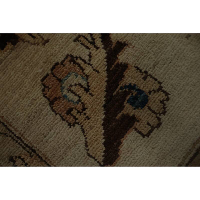Hand Knotted Oriental 100% Wool Carpet Traditional Floral Beige & Ivories Peshawar Area Rug - 2' 11'' X 1' 10''