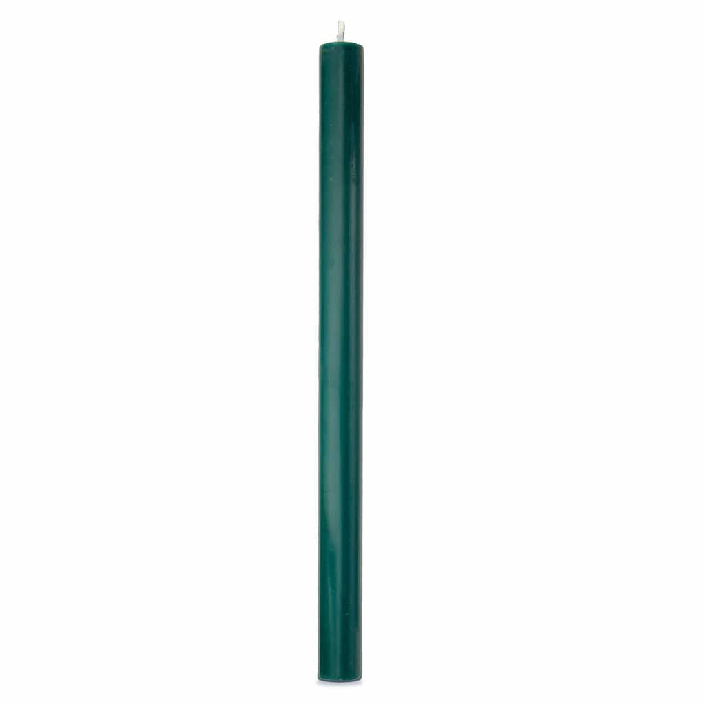 Color Studio 12" Straight Taper Unscented Smokeless Paraffin Wax Candle Dark Green Burn Time 12 hrs. Sold In Units of 1