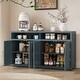preview thumbnail 4 of 18, 4-door Classic Sideboard with Open Storage and Adjustable Shelves Perfect for kitchens, living rooms
