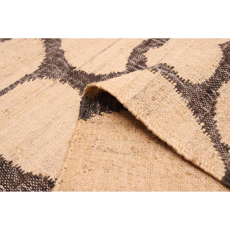 ECARPETGALLERY Flat-Weave Palas Denizli Cream Jute Kilim - 4'1 x 6'1