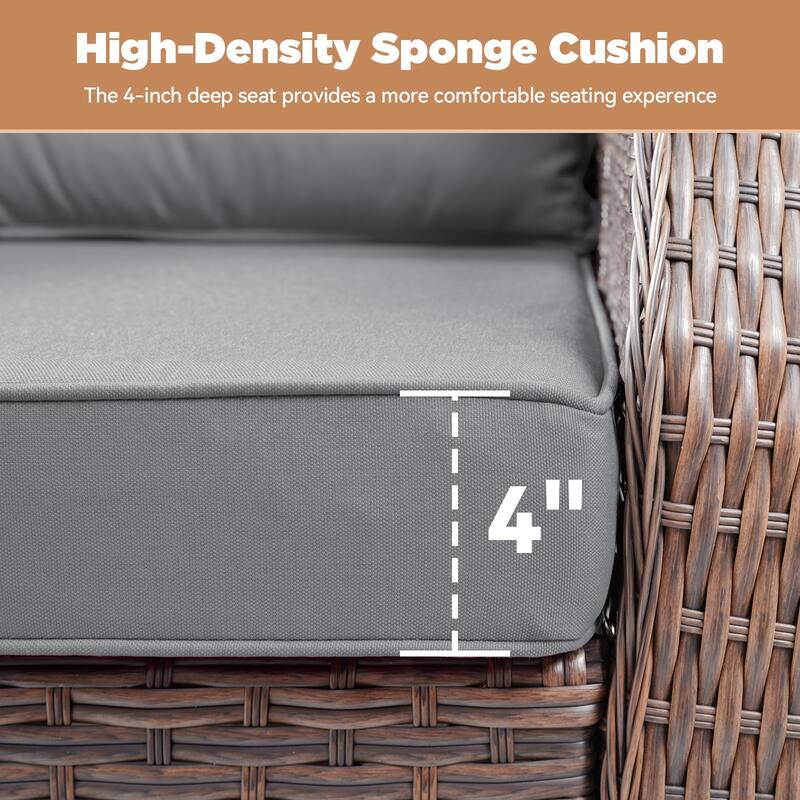 Pocassy Outdoor Swivel Chair Glider Chair with Side Table