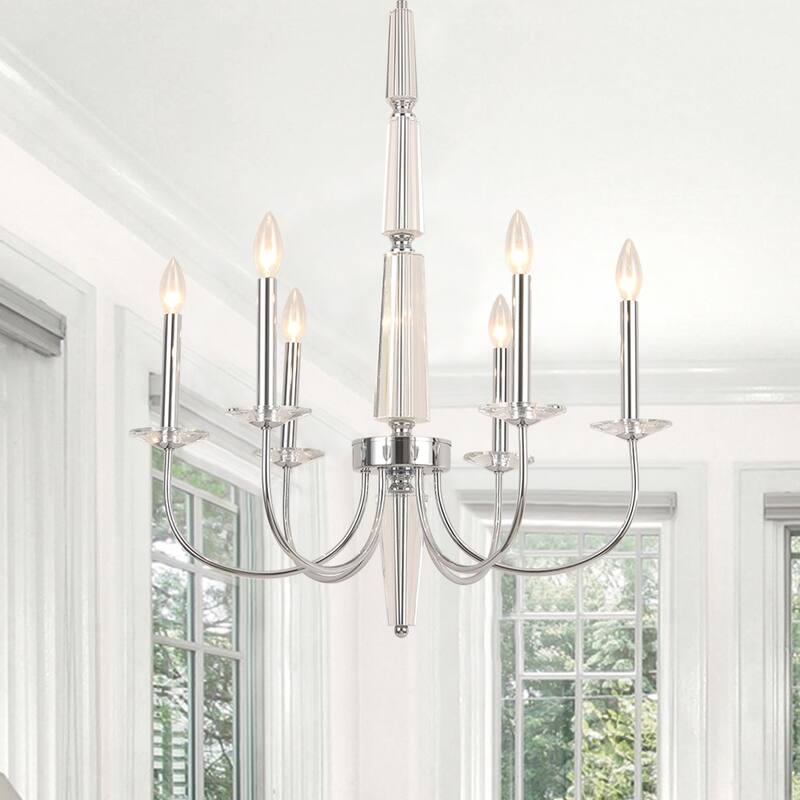 Pasargad Home Hestia Lucite & Polished Chrome Chandelier