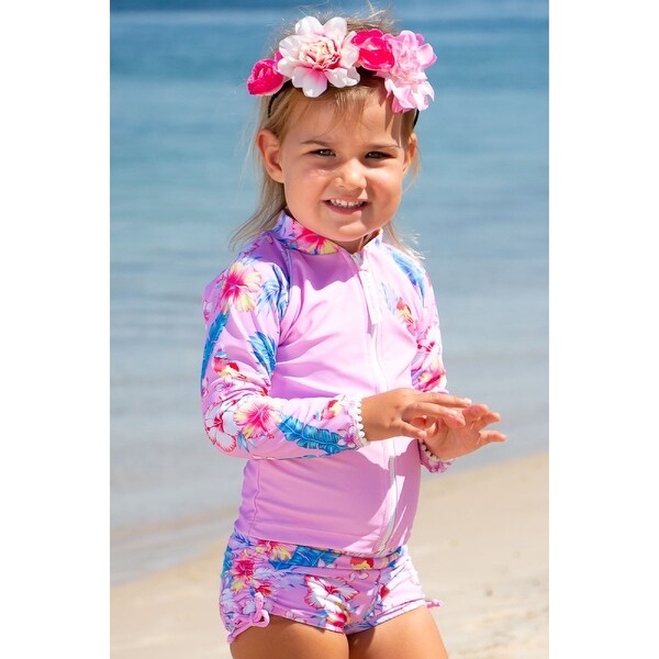 Sun Emporium Paradise Print Zip Long Sleeve Jacket Boyleg Set Baby Girls. Opens flyout.