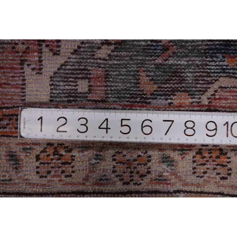 Distressed Bakhtiari Vintage Persian Runner Rug Handmade Wool Carpet - 3'7" x 9'9"