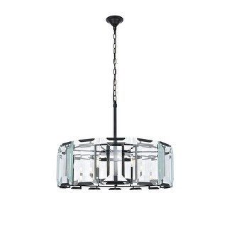 Elegant Lighting Monaco Collection 1211 Pendant Lamp with Flat Black Matte Finish