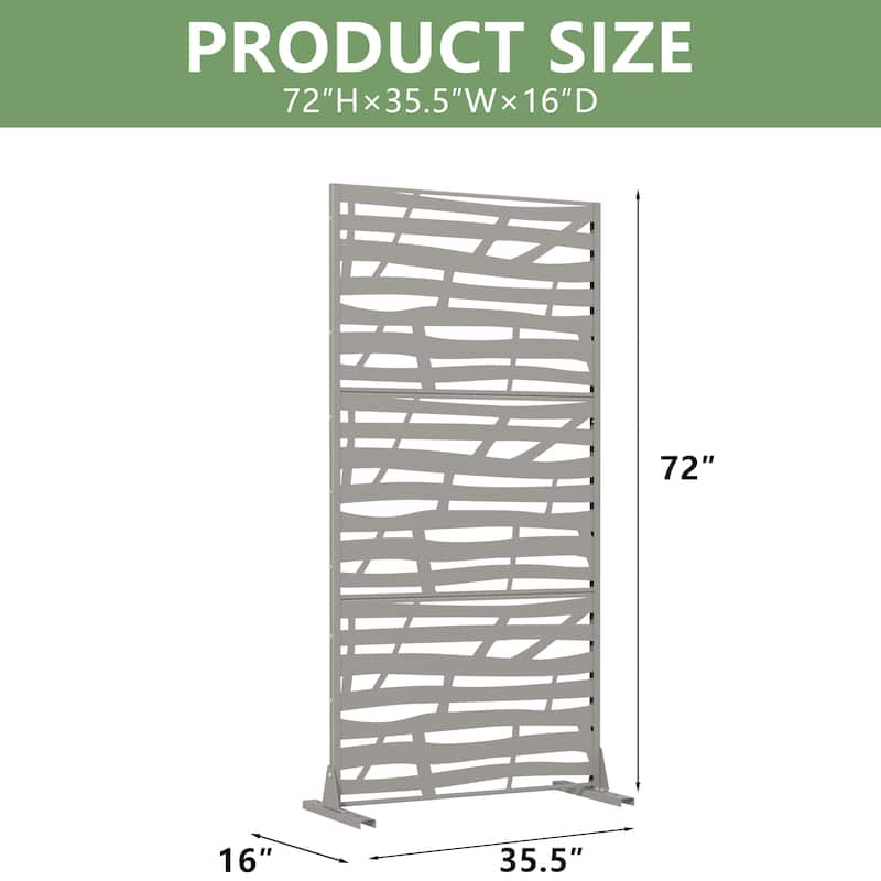 Jungle Metal Privacy Screen Panel Free Standing