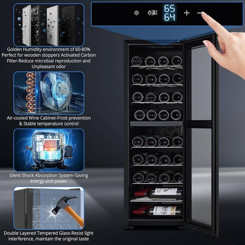 39 Bottle Wine Cooler, Digital Temperature Control,