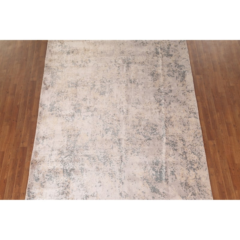Multi-Color Abstract / Modern Rug Handmade Contemporary Wool Carpet - 6'2"x 9'9"