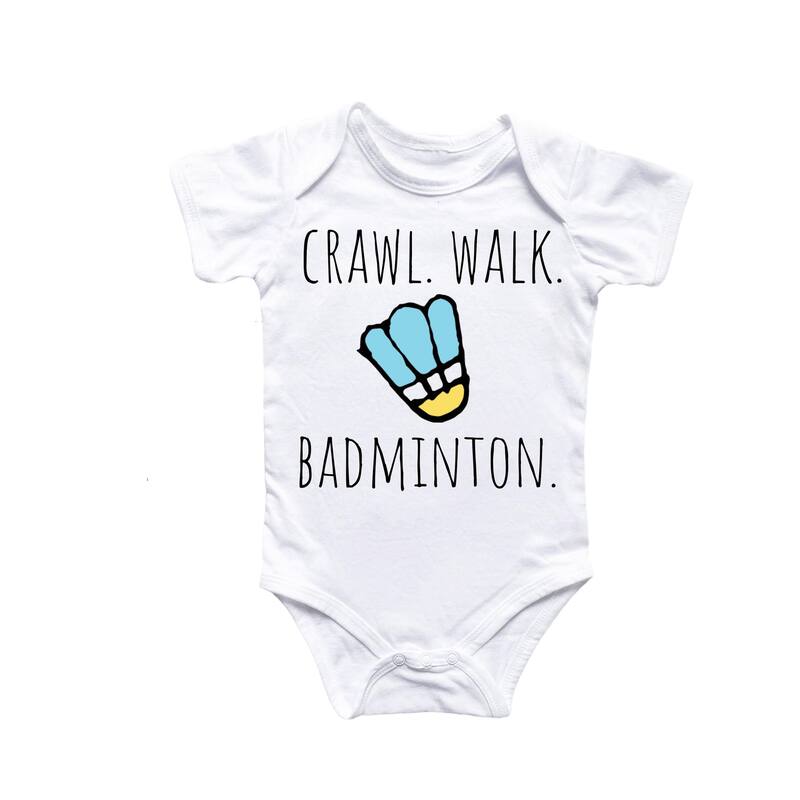 Badminton - Baby Boy Girl Clothes Infant Bodysuit Funny Cute Newborn 2 - White - 6-9M