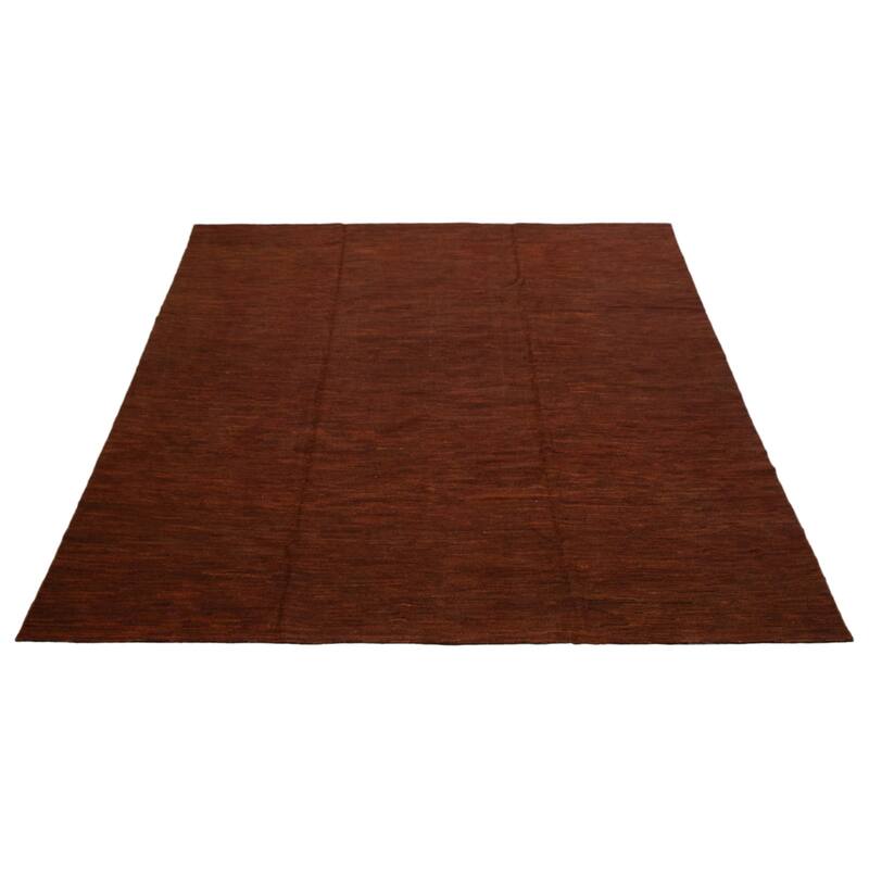 ECARPETGALLERY Flat-Weave Natural Brown Wool Tapestry Kilim - 11'7 x 11'5