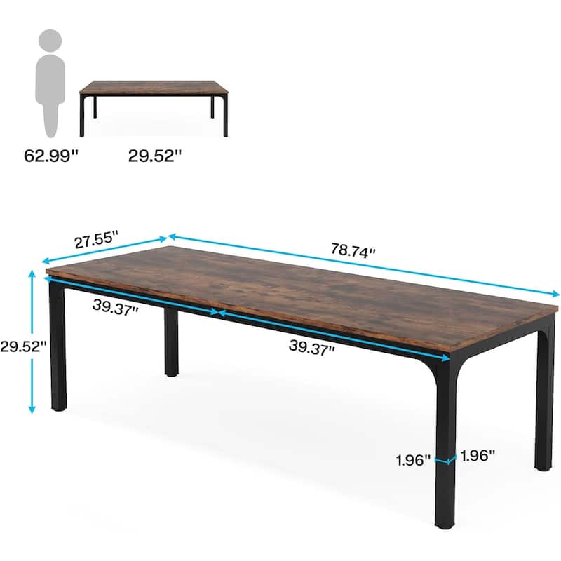 78.7" Extra Long Computer Desk/Table, Work Desk, Double Workstation Desk for Home Office