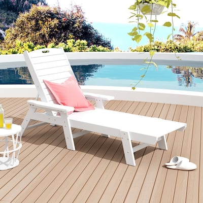 Laguna Hdpe All Weather Outdoor Patio Pool Reclining Chaise Lounge