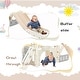 preview thumbnail 4 of 7, Kids Slide Playset, Castle Climbing Crawling Playhouse with Slide, Arch Tunnel, Basketball Hoop, Kids Climbers Playground