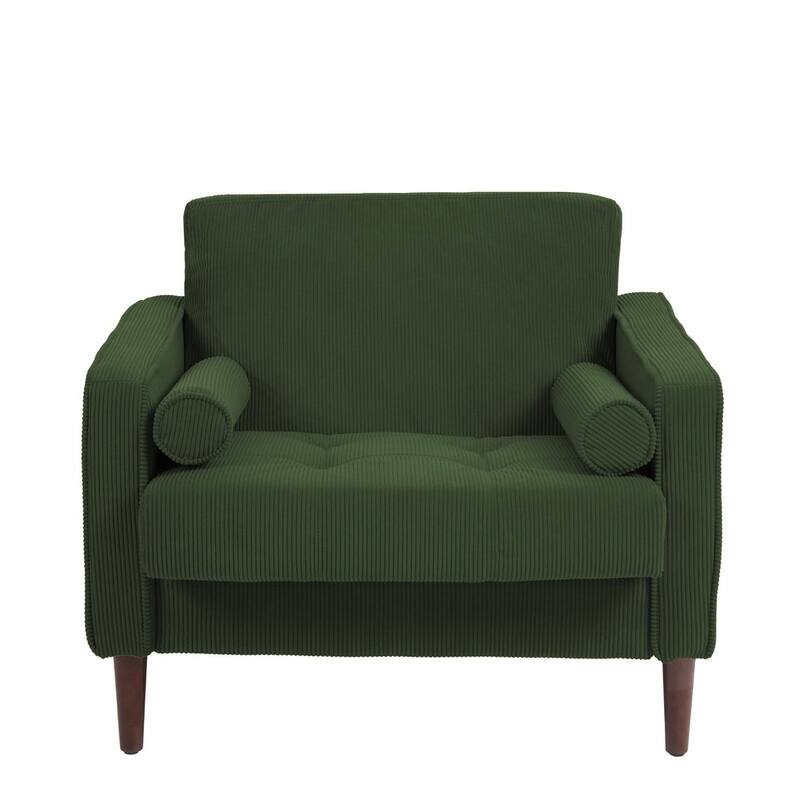 Modern Upholstered Accent Chairs, Corduroy Wide Armchairs For Living Room